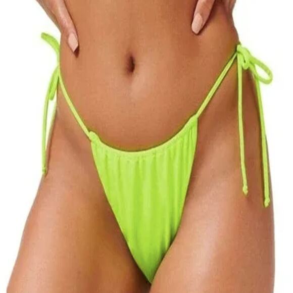 Good American Always Fits Tie Bikini Bottoms Womens Adjustable Swimwear - Picture 2 of 9